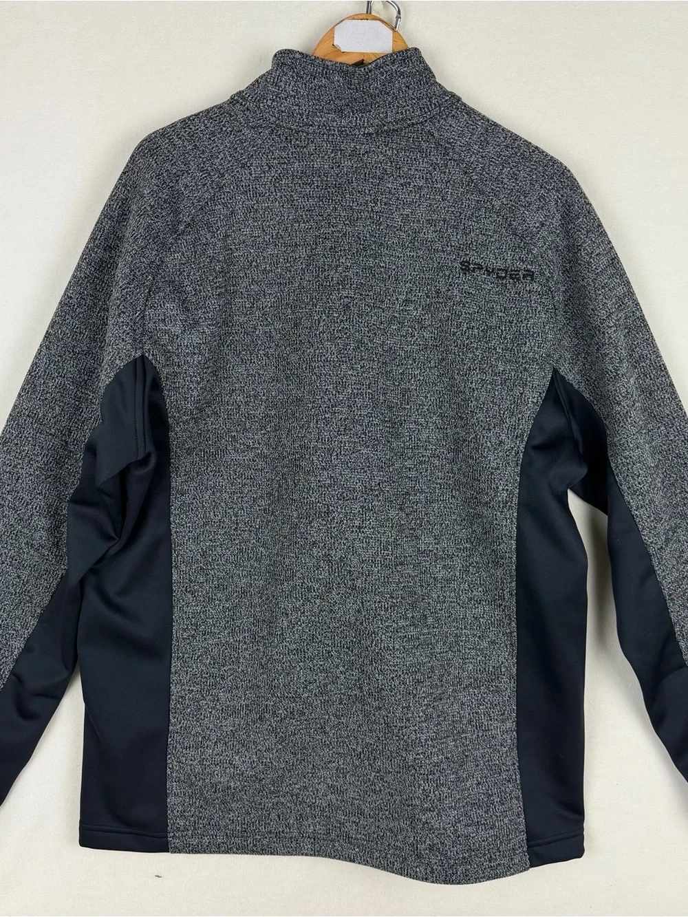 Spyder Men's Size XL Half Zip Jacket Sweater Knit Pullover Gray Black NWT